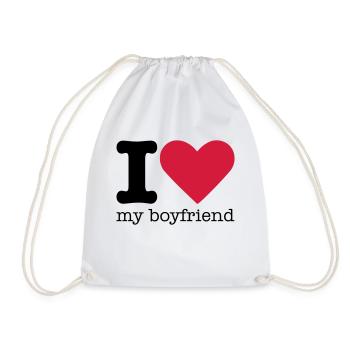 I Love My Boyfriend - Sac de sport léger - blanc - Devant
