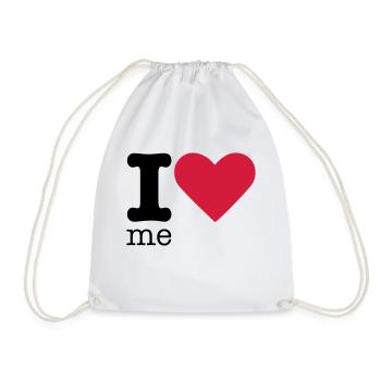 I Love Me - Drawstring Bag - white - Front