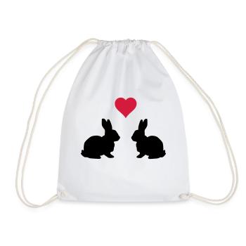 Love Hasen - Turnbeutel - Weiß - Vorne