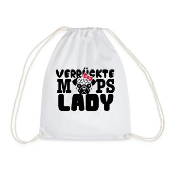 Mops - Turnbeutel - Weiß - Vorne