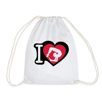 grs love heart heart gymnastique8 - Drawstring Bag - white - Front
