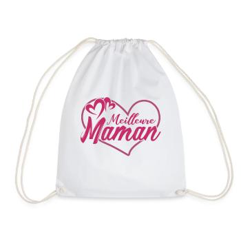 Tee Shirt Mother's Day - Best Mom in the World - Drawstring Bag - white - Front