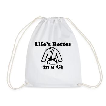 brazilian jiu jitsu bjj lifes better in - Sac de sport léger - blanc - Devant