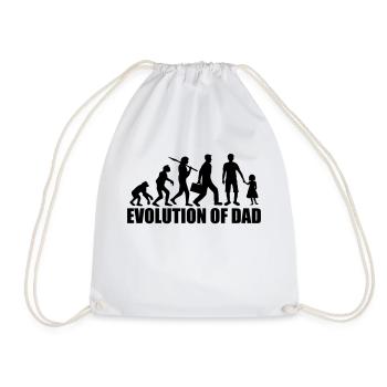 text evolution of dad dad father and daughter father - Drawstring Bag - white - Front