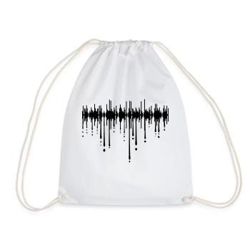 soundtrack drops graffiti mirroring sound play cool - Drawstring Bag - white - Front