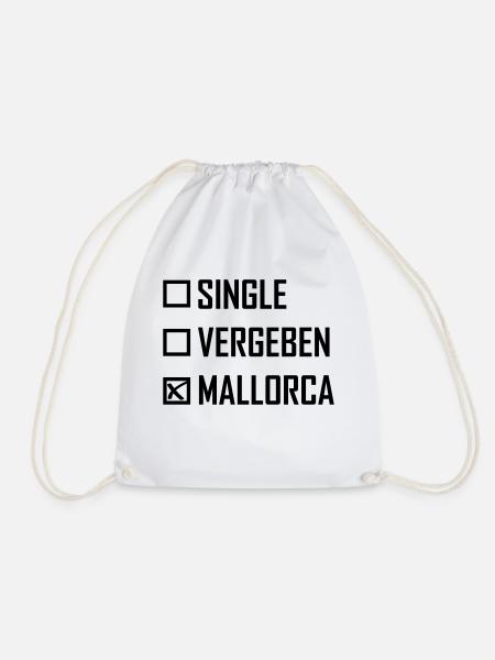 Singel Vergeben Mallorca Spruch - Turnbeutel - Weiß