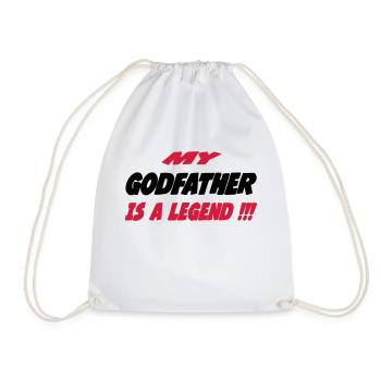 My godfather is a legend !!! 111 - Drawstring Bag - white - Front