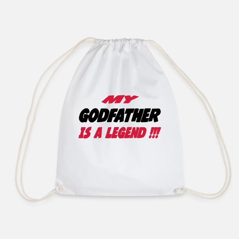 My godfather is a legend !!! 111 - Drawstring Bag - white