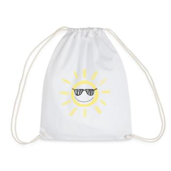 Cool sun with sunglasses - Drawstring Bag - white - Front