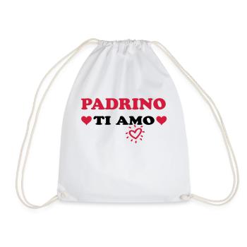 Padrino ti amo - Drawstring Bag - white - Front