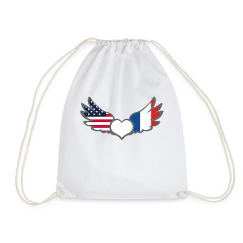 Drapeaux Français et American Flag France USA - Sac de sport léger - blanc - Devant