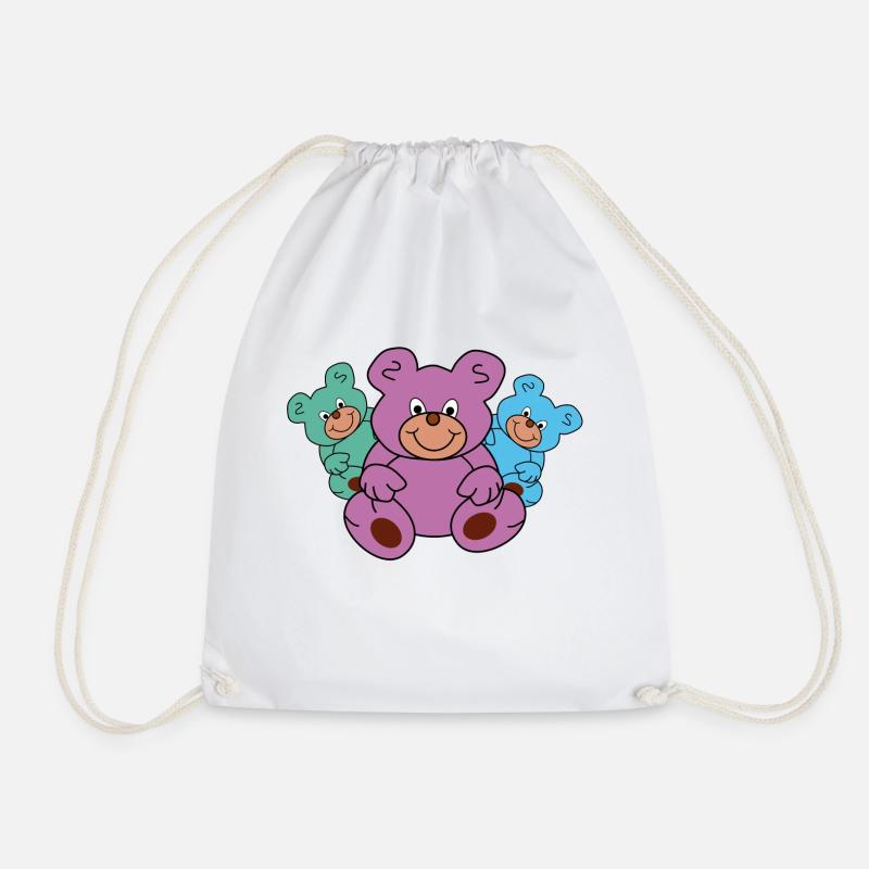 Teddybären Teddys Bären bunt drei - Turnbeutel - Weiß