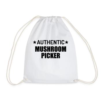 Mushroom / Champignon / Pilz / Picking - Drawstring Bag - white - Front