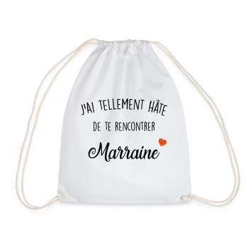 j ai tellement ha te de te rencontrer marraine - Sac de sport léger - blanc - Devant