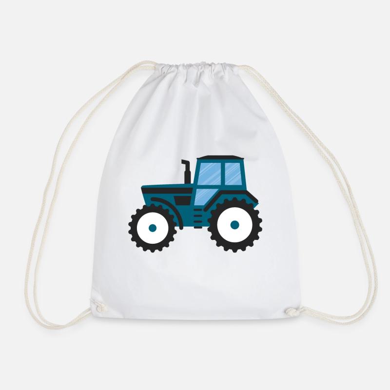 Blauer Traktor 1 - Turnbeutel - Weiß