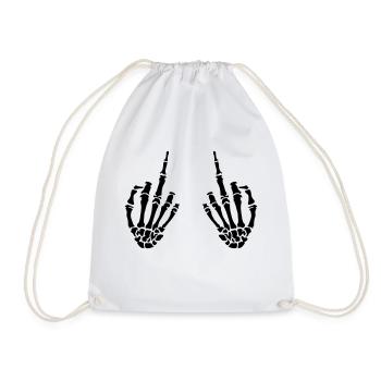 middle fingers design - Turnbeutel - Weiß - Vorne