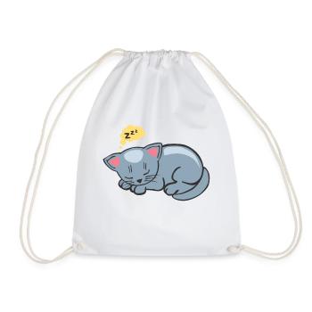 chat dort dormir ronron zzz dessin 2702 - Sac de sport léger - blanc - Devant