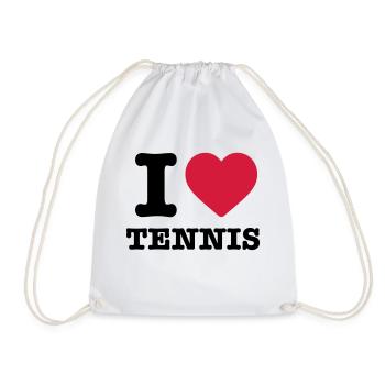 I love tennis heart sport ball raquette player - Sac de sport léger - blanc - Devant