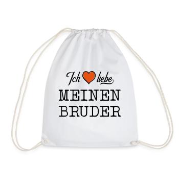 ich liebe meinen Bruder Herz - Turnbeutel - Weiß - Vorne