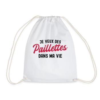 je veux des paillettes dans ma vie - Sac de sport léger - blanc - Devant