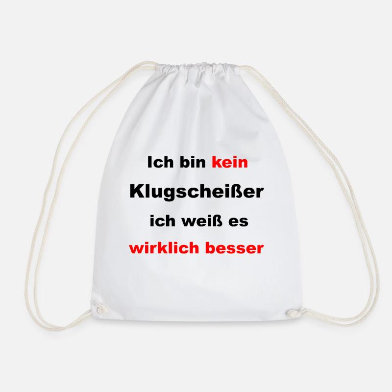 ich bin kein Klugscheißer - Turnbeutel - Weiß