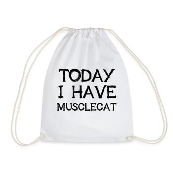 Today I Have Musclecat Lustiges Denglisch Geschenk - Turnbeutel - Weiß - Vorne