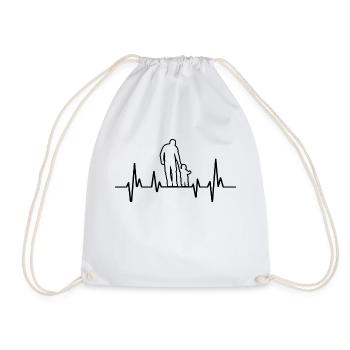 Dad And Son ECG Heartbeat Family Daddy Father's Da - Turnbeutel - Weiß - Vorne