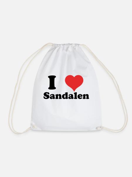 i love Sandalen - Turnbeutel - Weiß