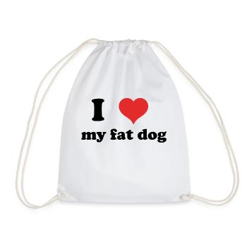 i love my fat dog - Turnbeutel - Weiß - Vorne