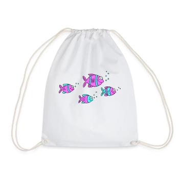 Poisson Cichlide Eau Mer Graffiti Dessin - Sac de sport léger - blanc - Devant