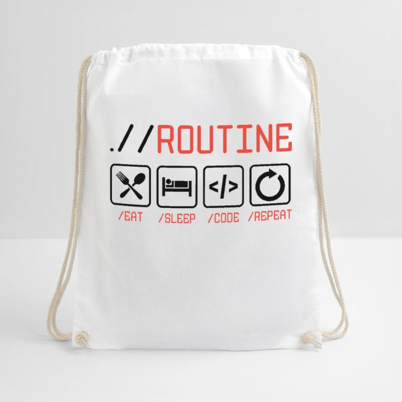 Routine Eat Sleep Code Repeat Software Developer C Turnbeutel