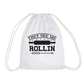 They see me Rollin - Drawstring Bag - white - Front