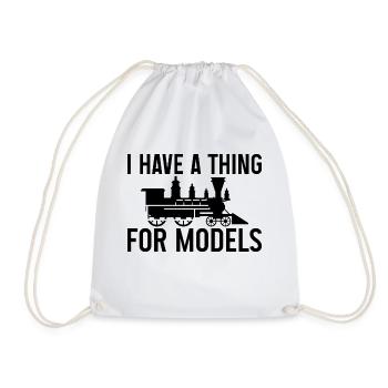 I Have A Thing For Models - Drawstring Bag - white - Front