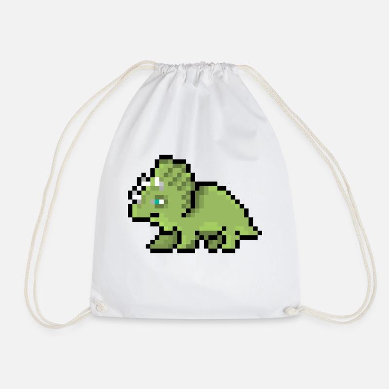 Pixel Dinosaurier - Turnbeutel - Weiß