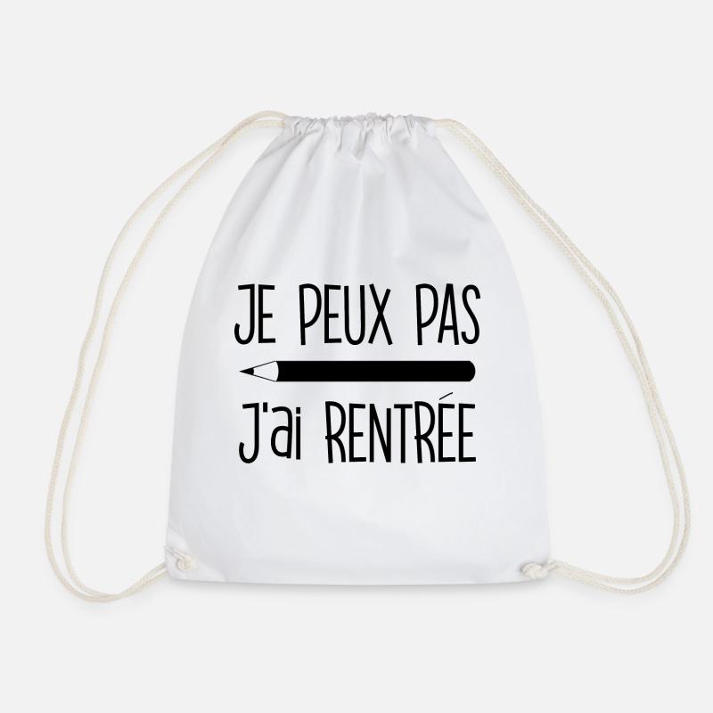 I can't I went back sweatshirt school humor - Drawstring Bag - white
