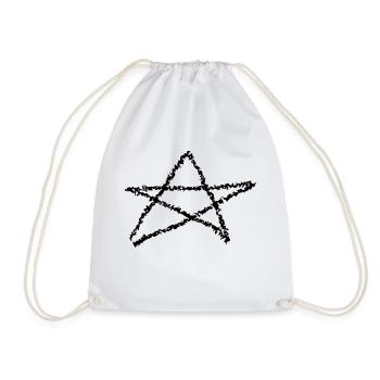 Pentagram Satan Devil Gothic Occult Witch Vector - Drawstring Bag - white - Front