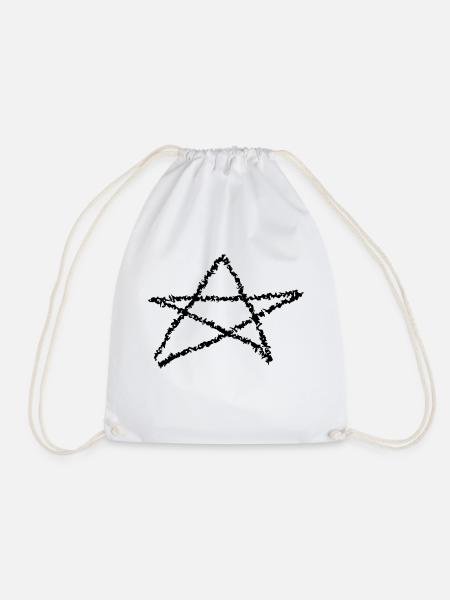 Pentagramm Satan Teufel gothic okkulte Hexe Vektor - Turnbeutel - Weiß