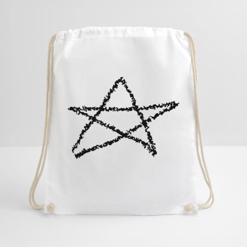 Pentagram Satan Devil Gothic Occult Witch Vector Drawstring Bag
