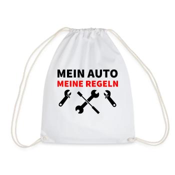 Auto - Turnbeutel - Weiß - Vorne