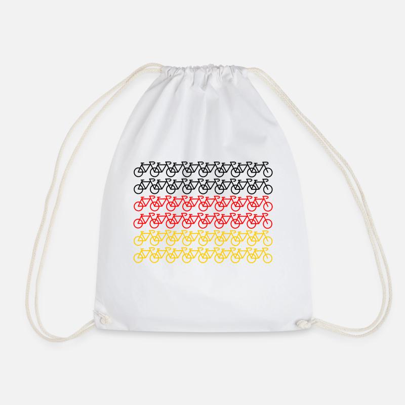 Germany Bike Logo - Drawstring Bag - white