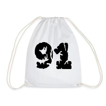 91 Number jersey - Drawstring Bag - white - Front