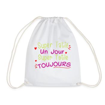 t-shirt super tatie cadeau rigolo tata - Sac de sport léger - blanc - Devant