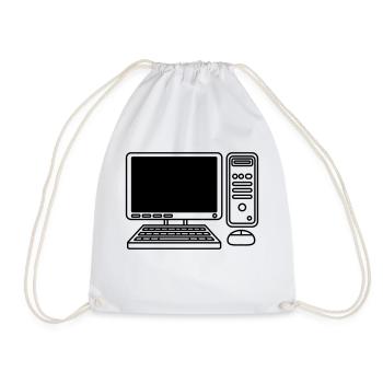 Screen Keyboard Mouse Computer - Drawstring Bag - white - Front