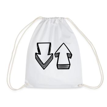 Arrow Up - Drawstring Bag - white - Front