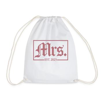 Mme Est. 2023 Fiançailles Mariage Douche nuptiale - Sac de sport léger - blanc - Devant