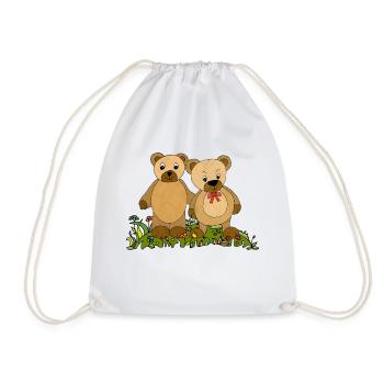 Teddy bears - Drawstring Bag - white - Front