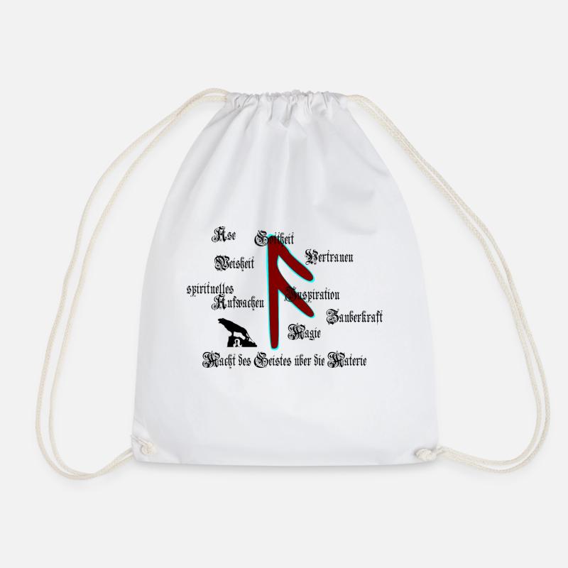 Runa "Ansuz" (ger.) - Drawstring Bag - white