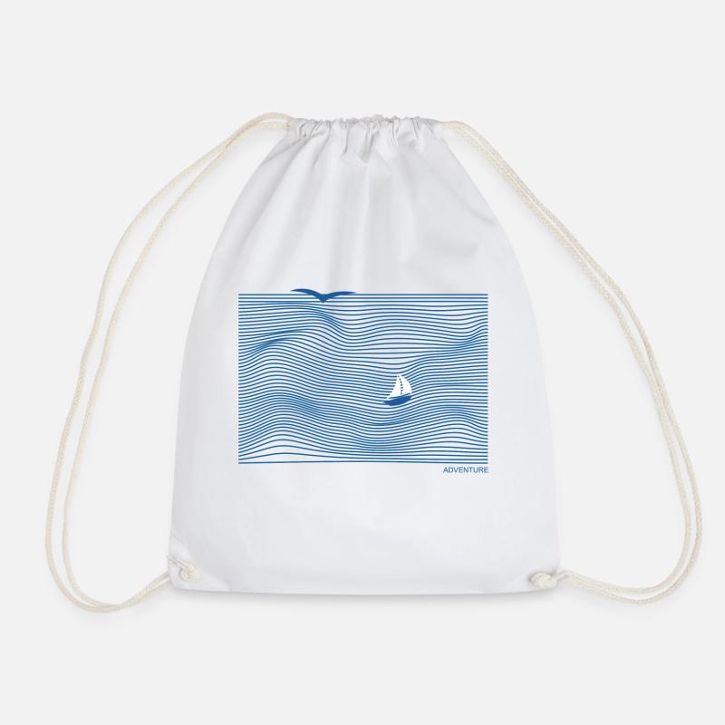Adventure - Drawstring Bag - white