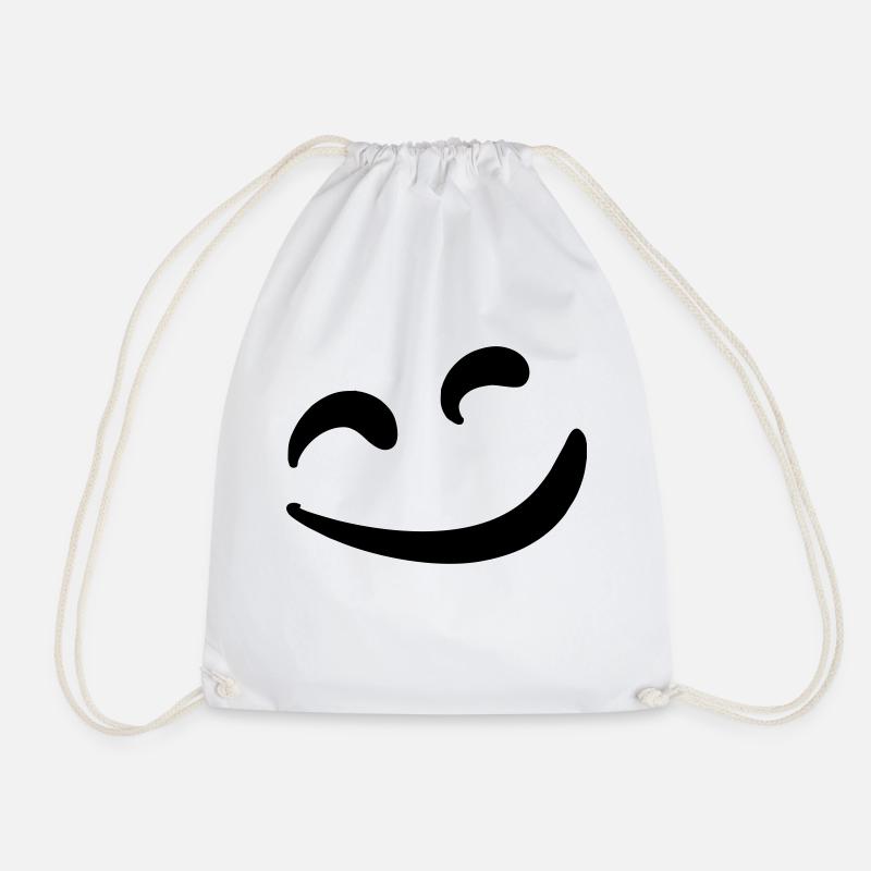 smile, lächle, happy, lachendes Gesicht - Turnbeutel - Weiß