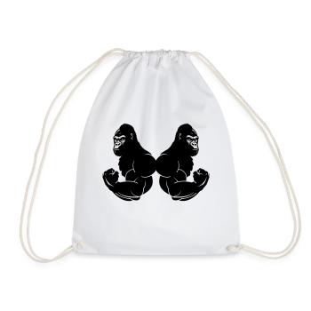 Gorillas Strong - Drawstring Bag - white - Front